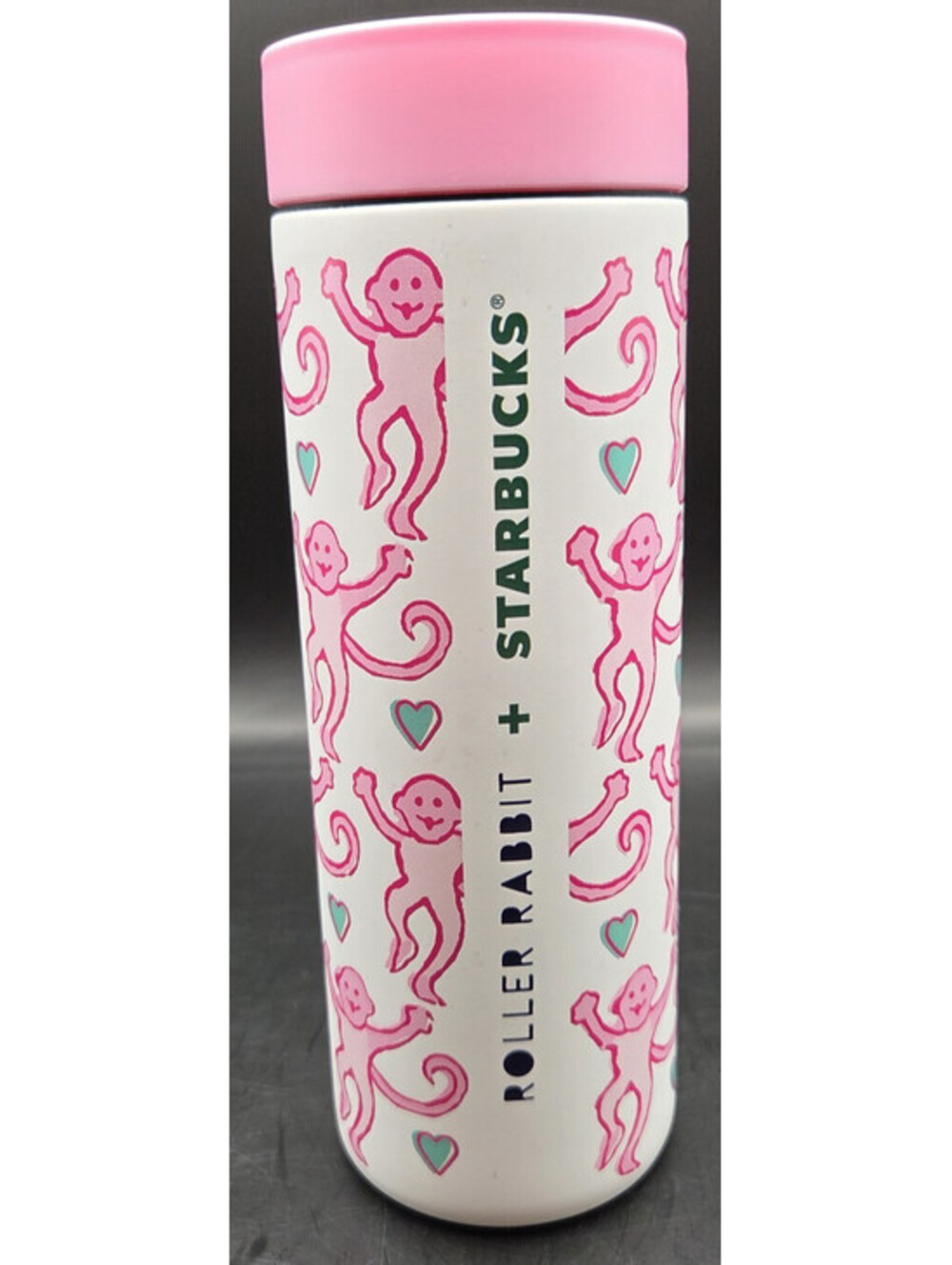 Starbucks Roller Rabbit Lovely Monkey 16 Oz Pink Stainless Steel Tumbler New